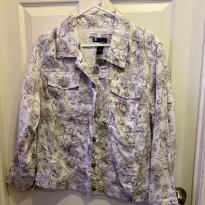 Carole Little Floral Jacket - Cream and Brown